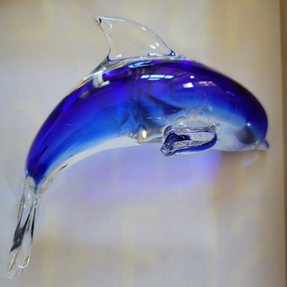 Art Glass Dolphin ~ Arcing Dolphin ~ Decor ~ Paperweight